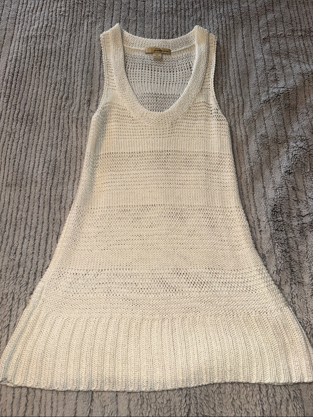 Forever 21 Cream Knit Tank Dress - Scoop Neck